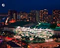 Aerial View of the Hawaii Convention Center at night