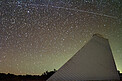 Trail left by BlueWalker 3 over McMath-Pierce Solar Telescope at Kitt Peak National Observatory