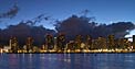 Honolulu skyline in the evening